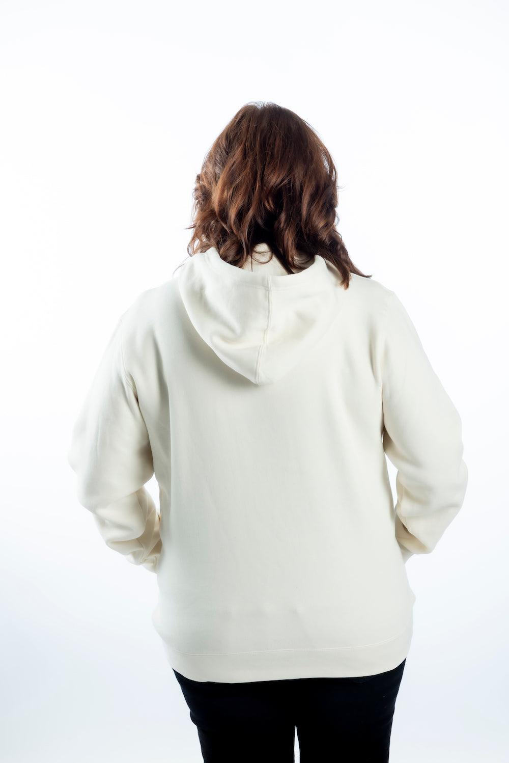 Women’s Classic Stencil Hoodie – Ecru - Chocolate Embroidered Logo