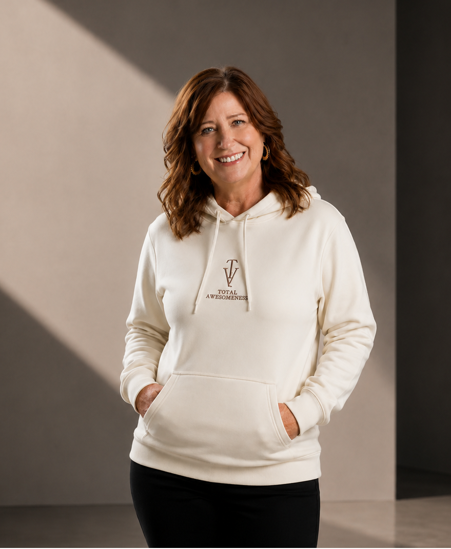 Women’s Classic Hoodie – Ecru - Chocolate Embroidered Logo