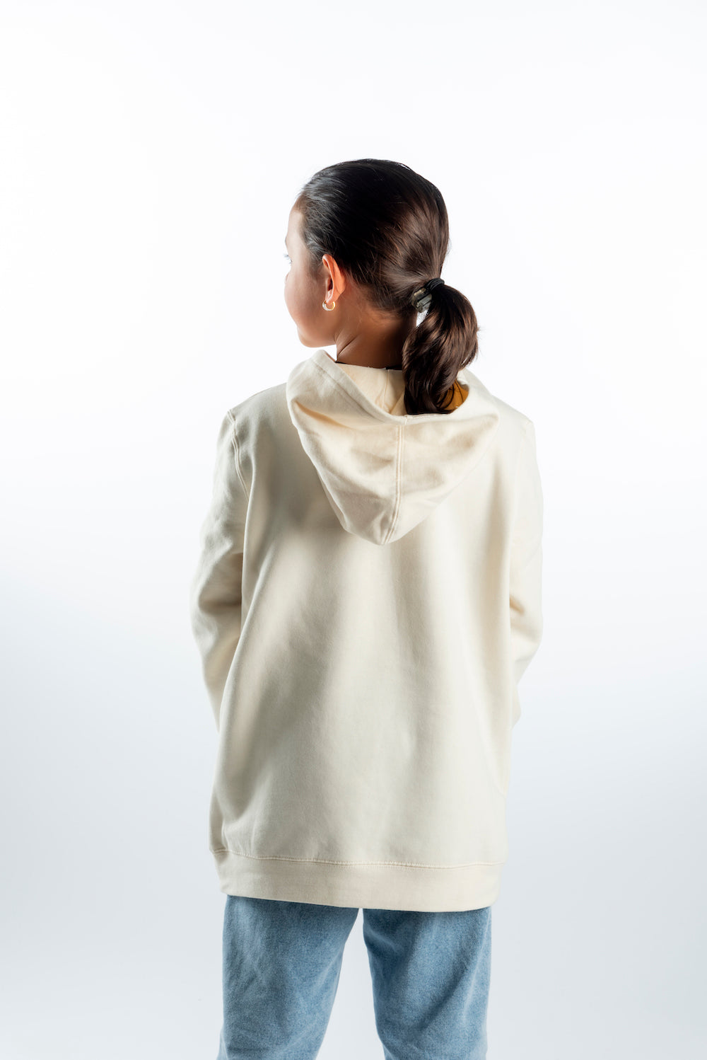 Youth Hoodie – Ecru - Chocolate Logo