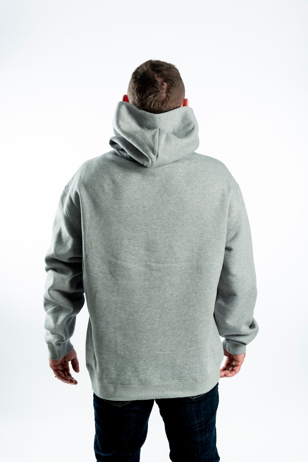 Men’s Heavy Hoodie – Grey Logo Embroidery