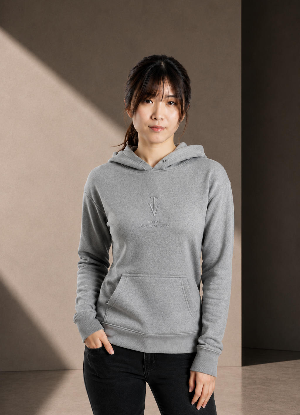 Women’s Classic Hoodie – Grey Marle - Grey Embroidered Logo