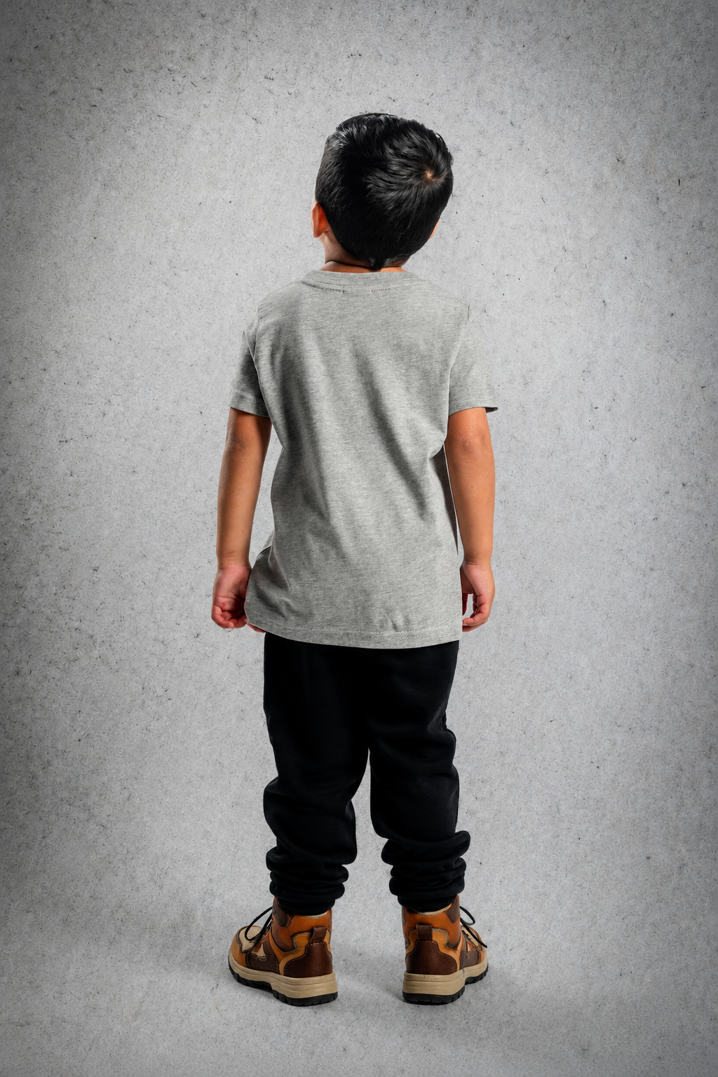 Kid's Short Sleeve T-Shirt - Grey Marle - Grey Logo