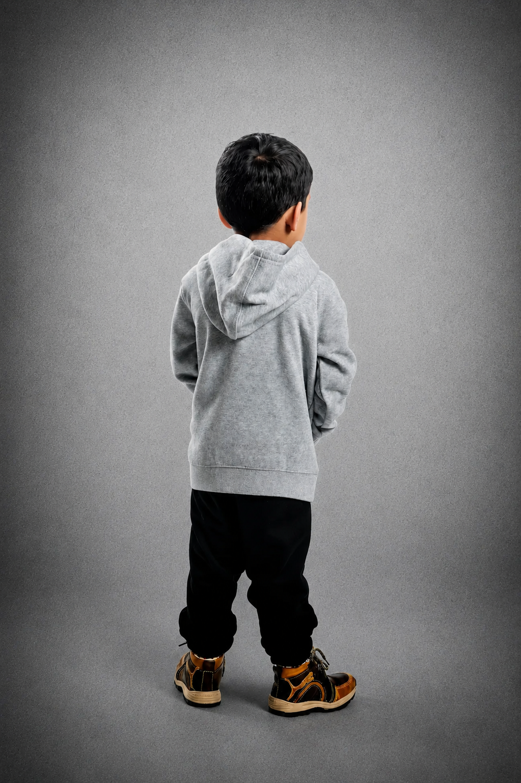 Kid's Hoodie – Grey Marle - Black Logo and Words with Black Outline
