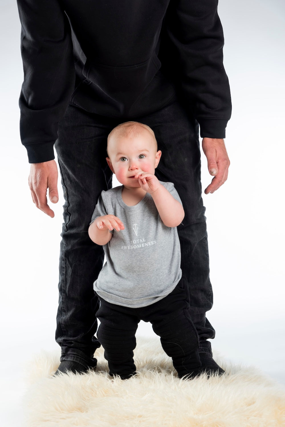 Infant Organic T-Shirt - Grey Marle - White Logo