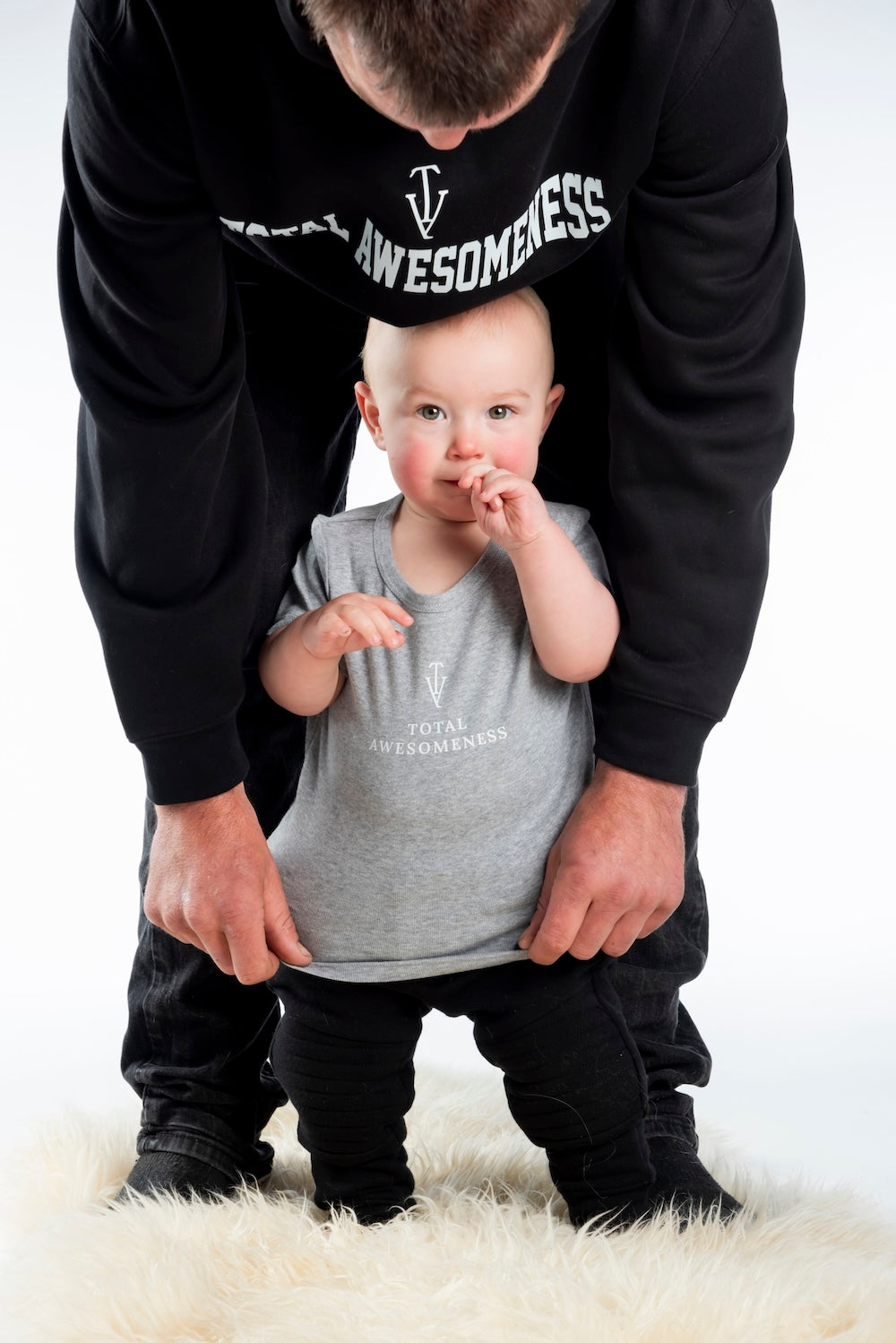 Infant Organic T-Shirt - Grey Marle - White Logo