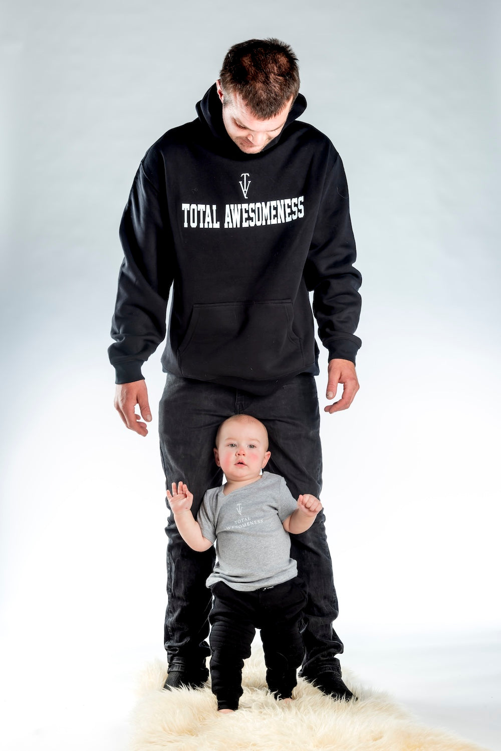 Infant Organic T-Shirt - Grey Marle - White Logo