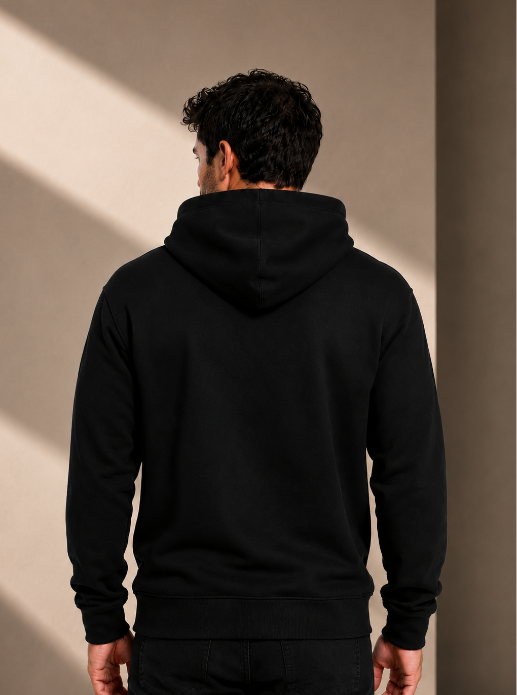 Men's Relaxed Hoodie - Black - Printed Black Logo