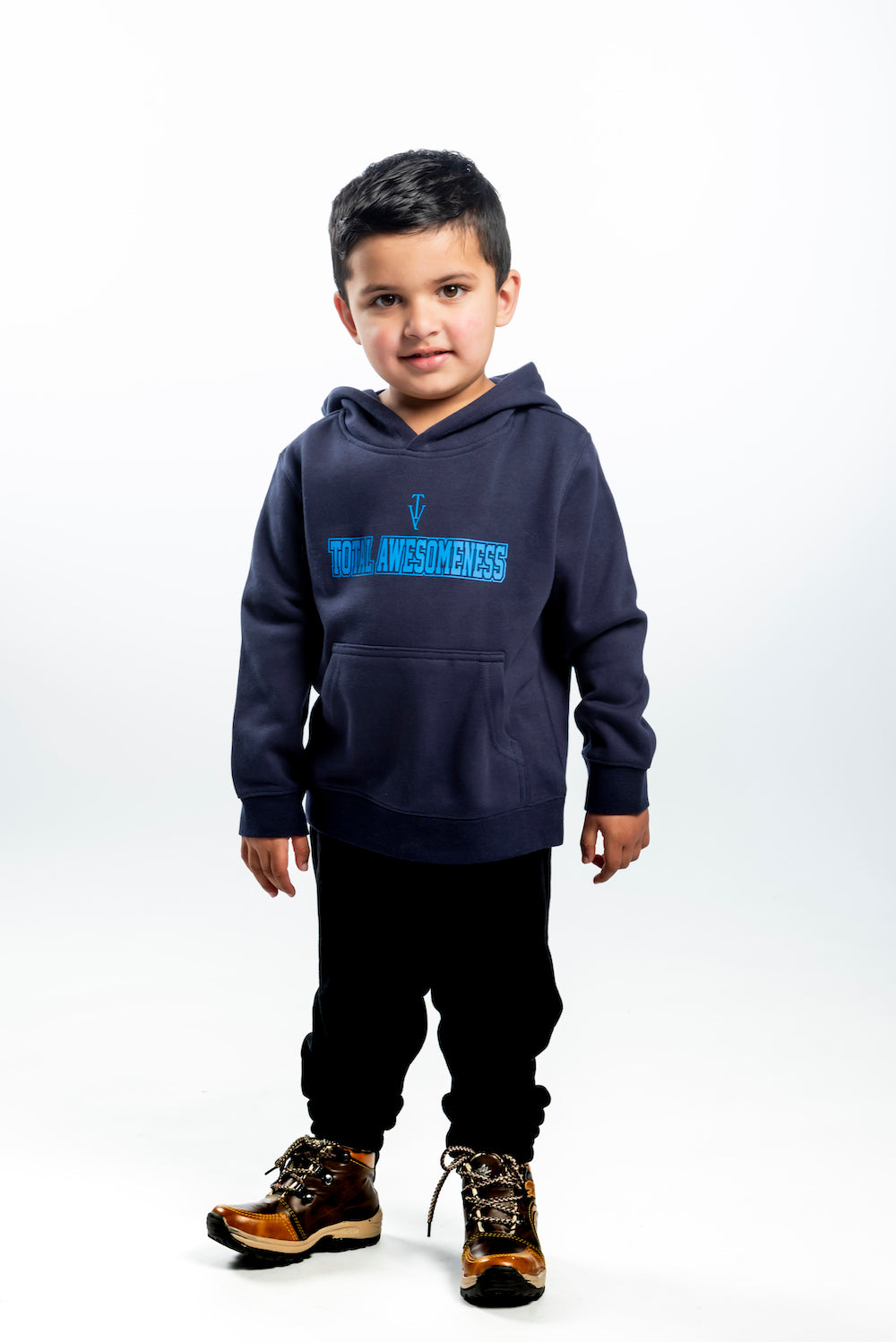 Kid's Hoodie – Midnight Blue - Blue Logo