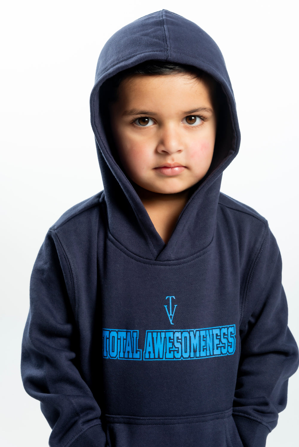 Kid's Hoodie – Midnight Blue - Blue Logo
