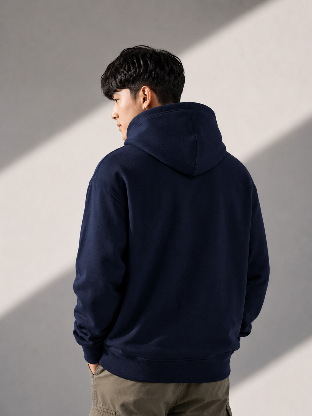 Men’s Heavy Hoodie – Navy with White Logo