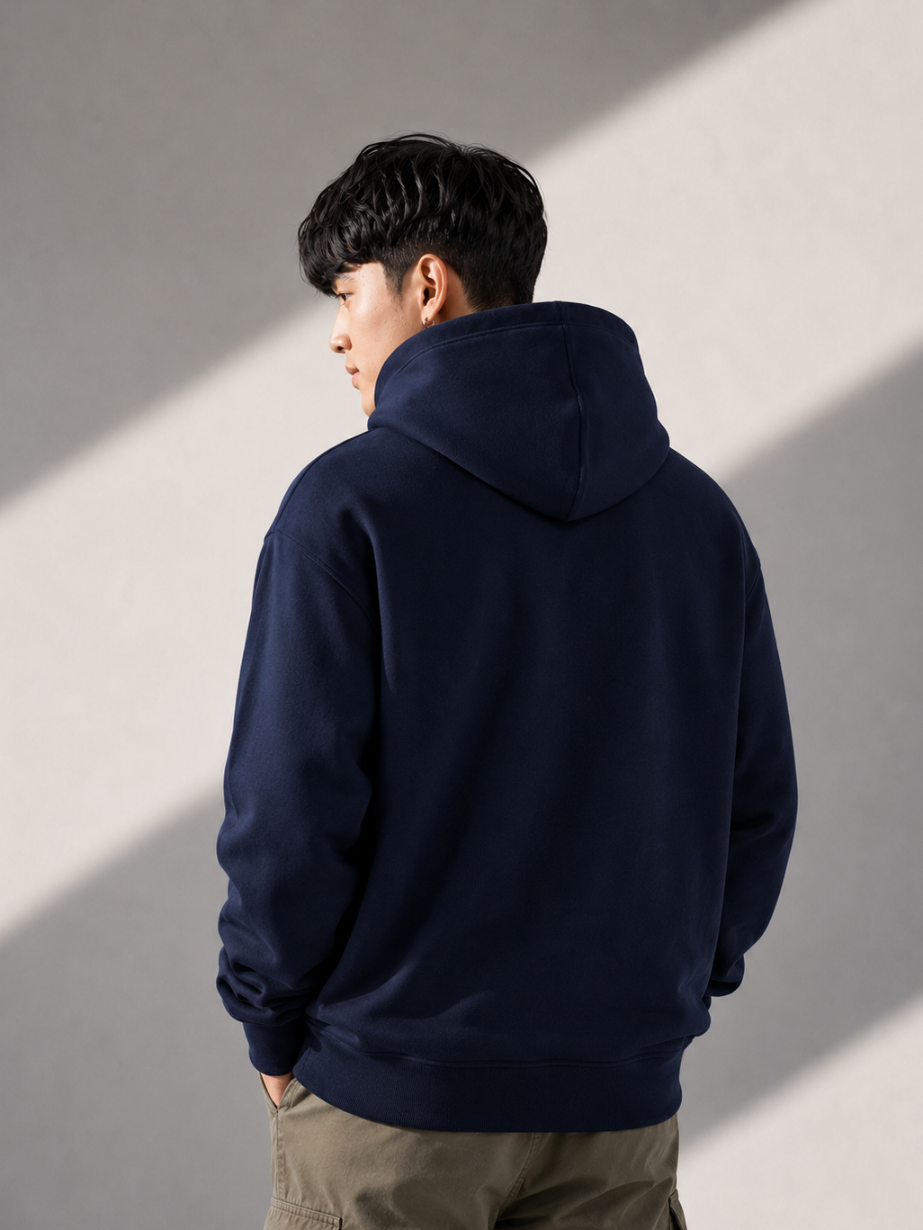 Men’s Heavy Hoodie – Navy with White Logo