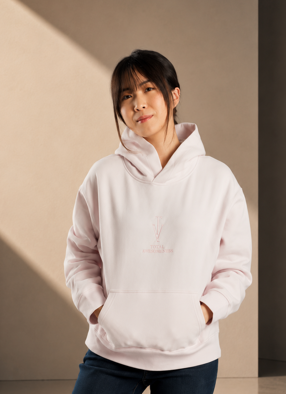 Women's Relaxed Hoodie - Orchid - Pink Logo - Embroidery