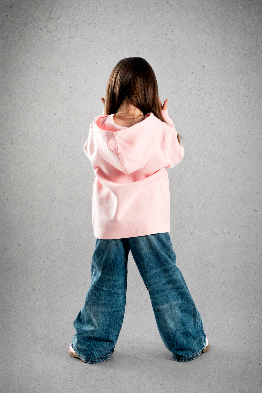 Kid's Hoodie – Pink - Pink Logo and Words with White Outline