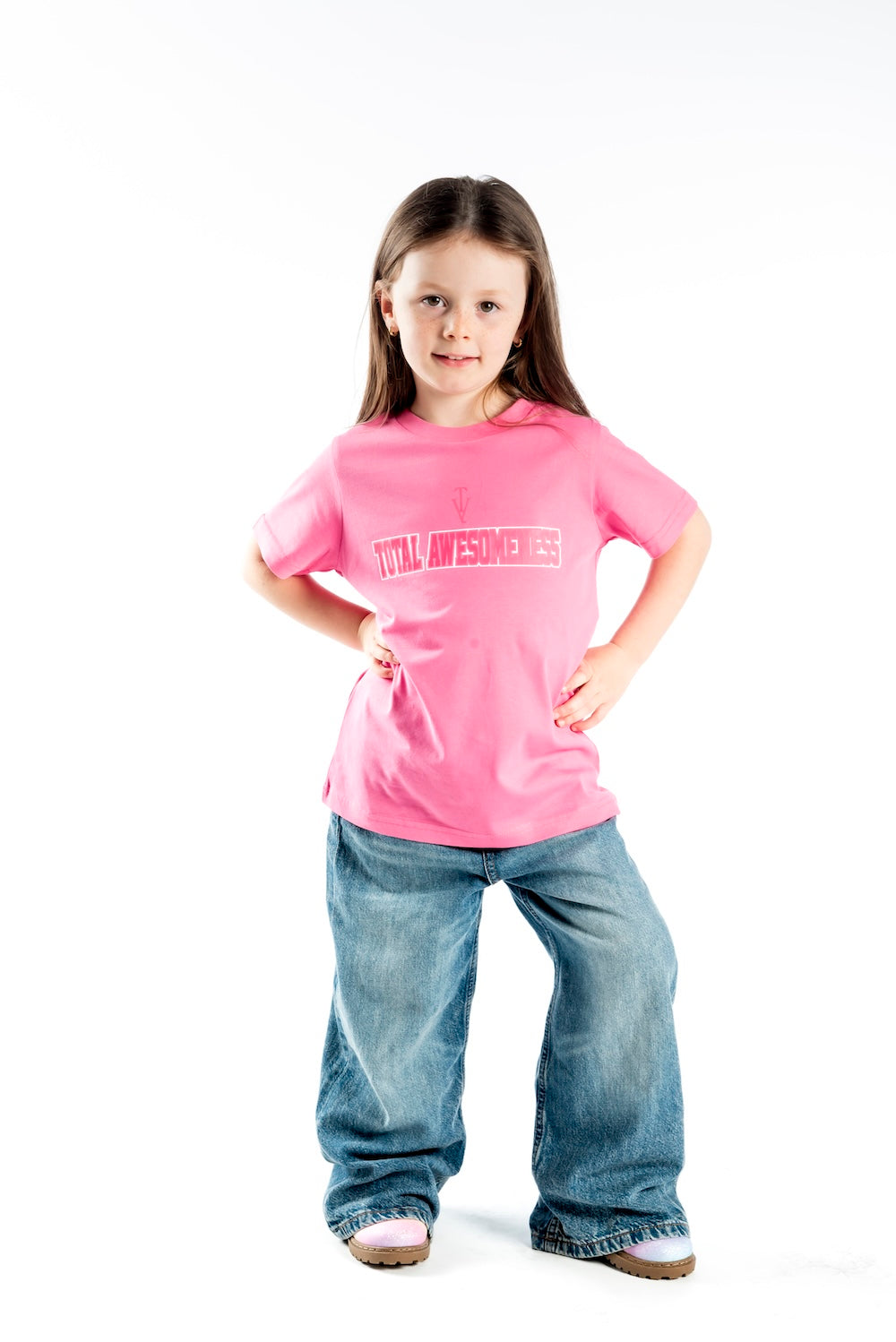 Kid's Short Sleeve - T-Shirt - Pink - Pink Logo