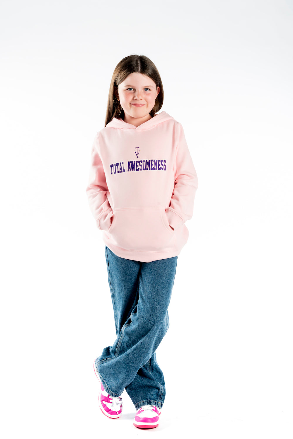 Youth Hoodie – Pink - Purple Logo