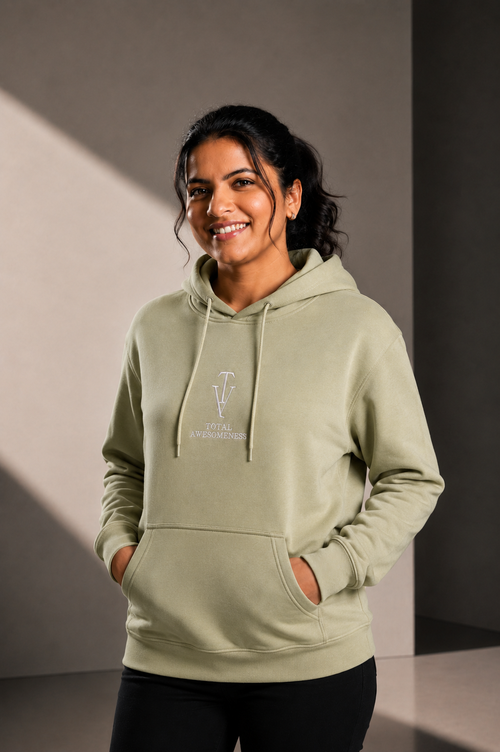 Women’s Classic Hoodie – Pistachio - White Embroidered Logo