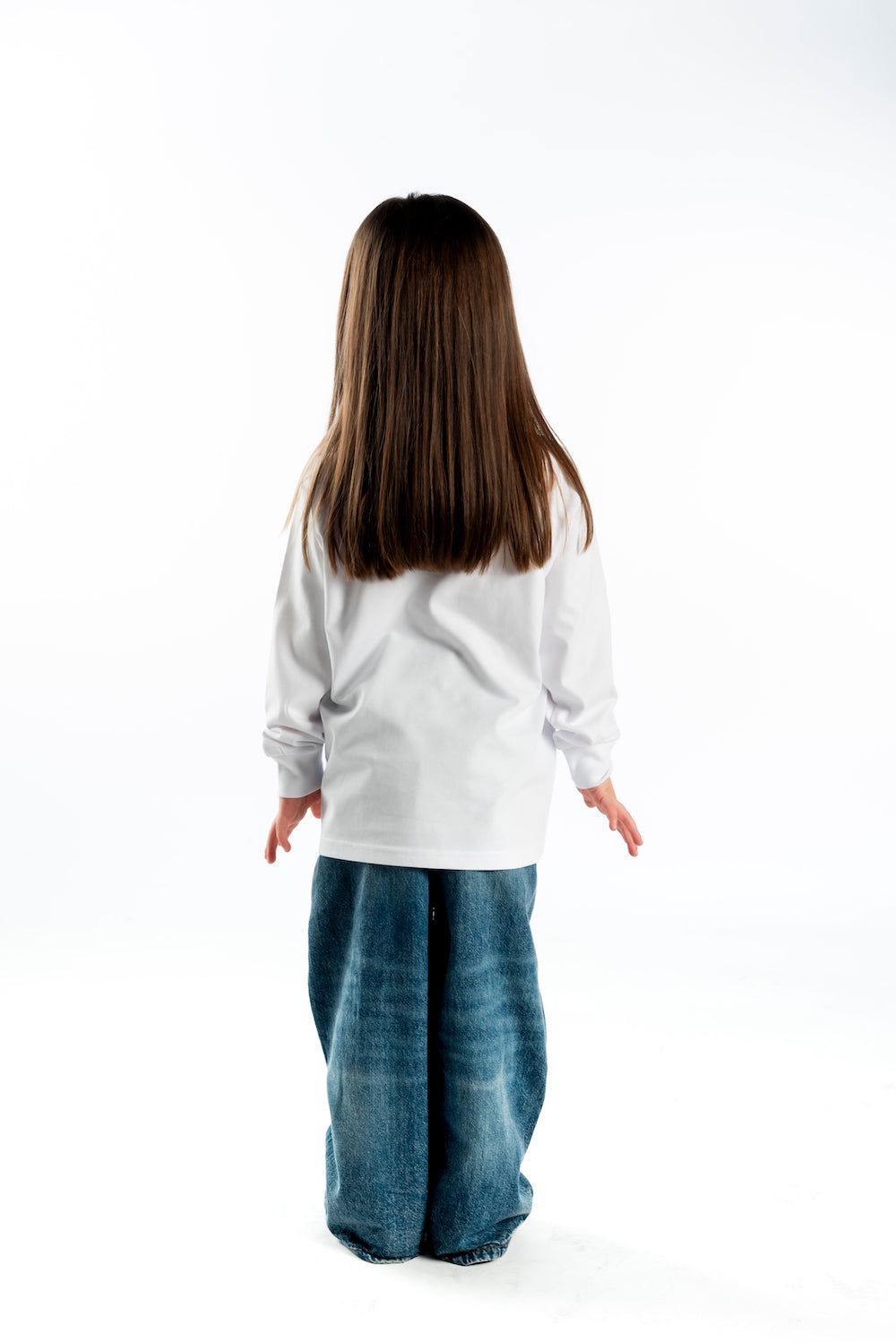 Kid's Heavy Weight Warm Long Sleeve T-Shirt - White – Black Logo