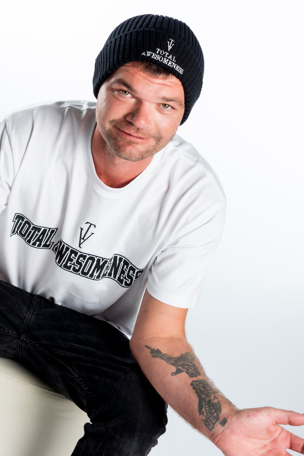 Men's Short Sleeve T-Shirt - White – Black Logo Outline