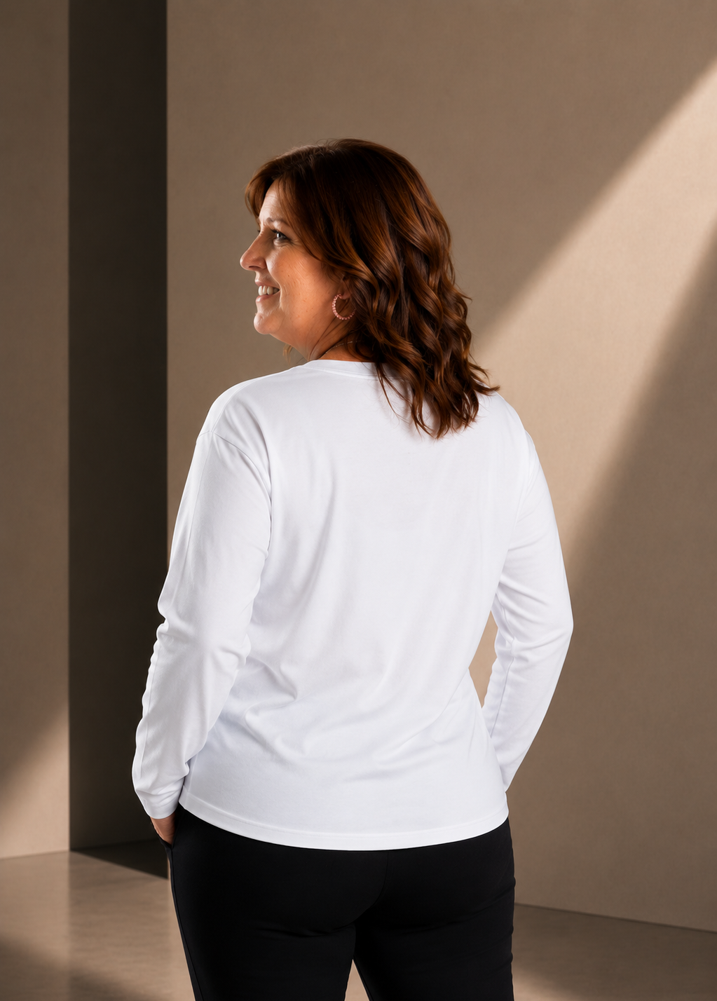 Women's Long Sleeve T-Shirt – White - Gold Logo
