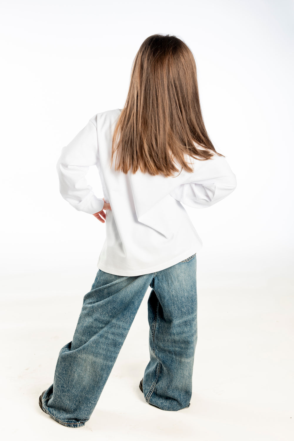 Kid's Heavy Weight Warm Long Sleeve T-Shirt - White – Gold Logo