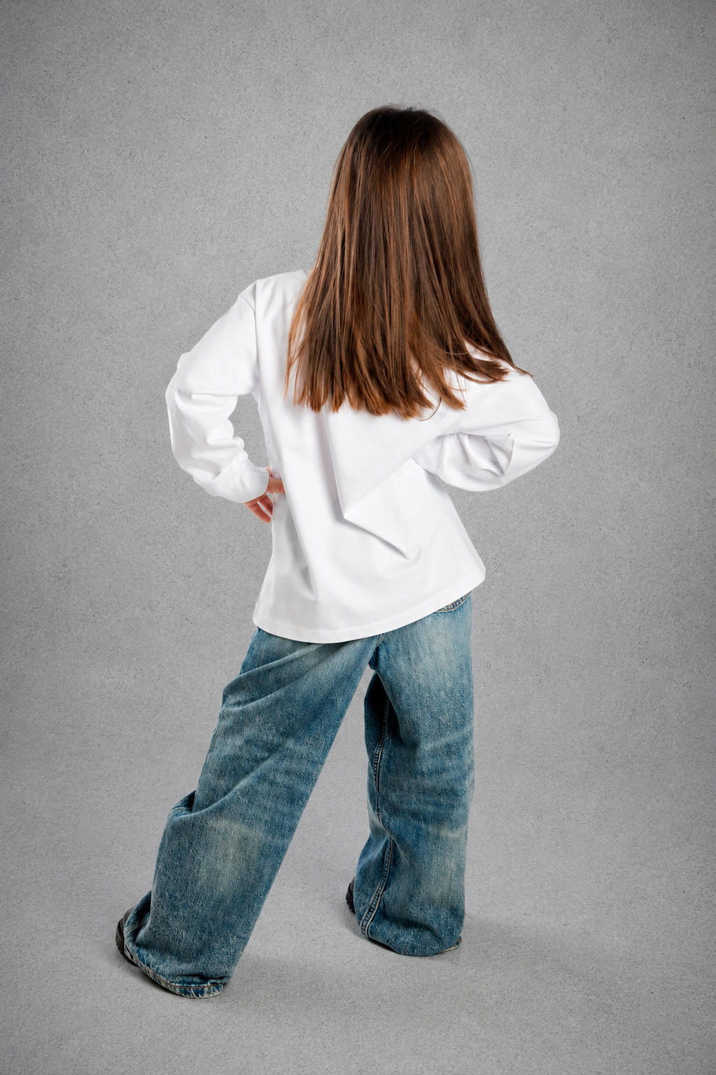 Kid's Heavy Weight Warm Long Sleeve T-Shirt - White – Gold Logo