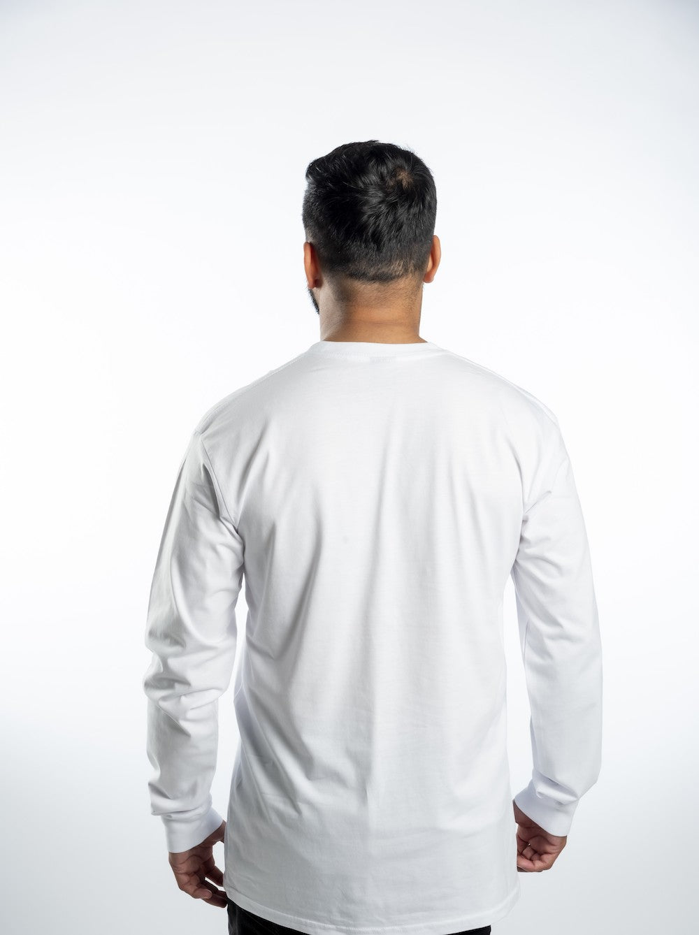 Men’s Long Sleeve T-shirt – Gold Logo and Gold Full Words with Black Outline - Printed